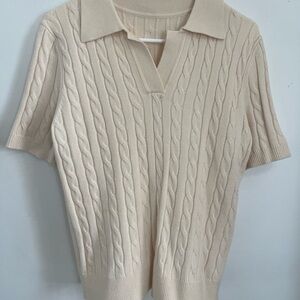 Cream Cable Knit Women's Sweater